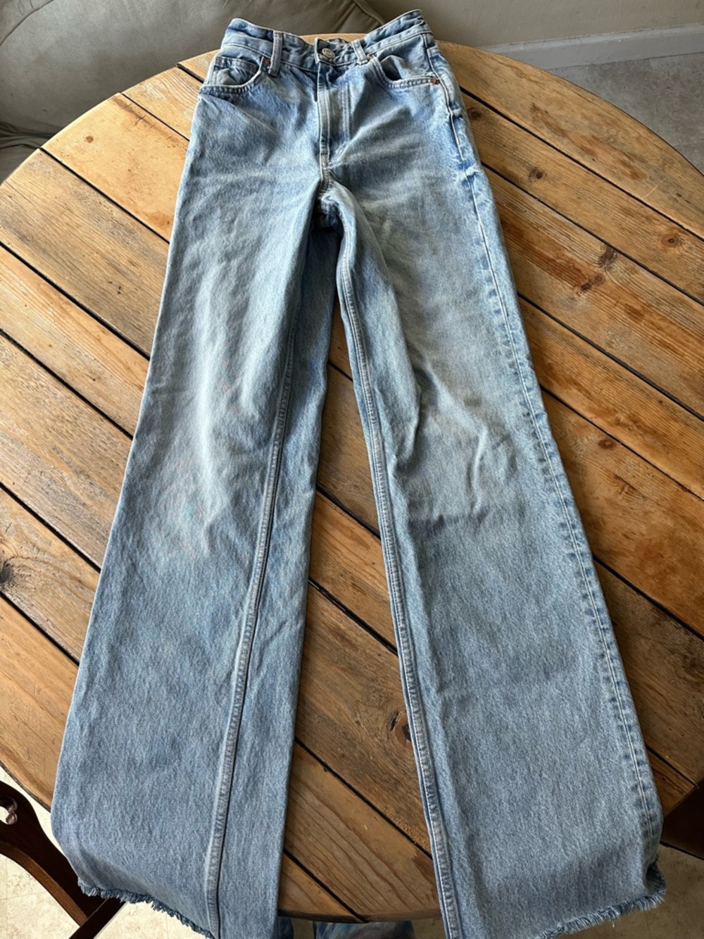 Zara Light Blue Wide-Leg Jeans